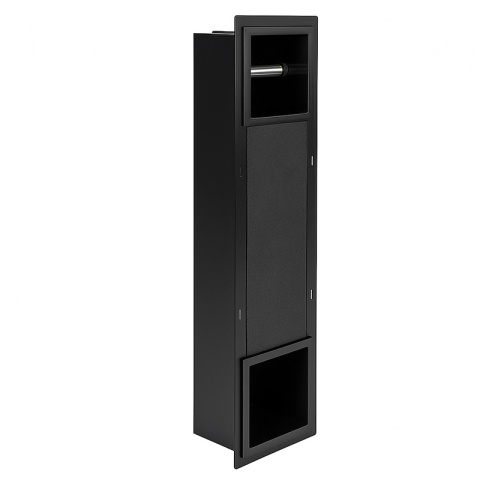 UCHWYT WNĘKOWY NA PAPIER TOALETOWY Z MAGAZYNKIEM DO ZABUDOWY DARIO-BL CZARNY