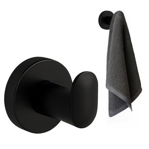 WIESZAK ŁAZIENKOWY NA RĘCZNIK METALOWY ŚCIENNY POJEDYNCZY LOFT AXEL CZARNY