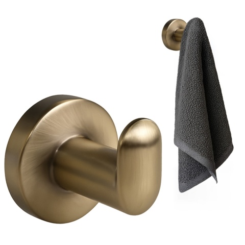 WIESZAK ŁAZIENKOWY NA RĘCZNIK METALOWY ŚCIENNY LOFT AXEL ZŁOTY SZCZOTKOWANY