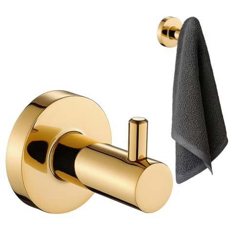 WIESZAK ŁAZIENKOWY NA RĘCZNIK HACZYK POJEDYNCZY ŚCIENNY IVO ZŁOTY