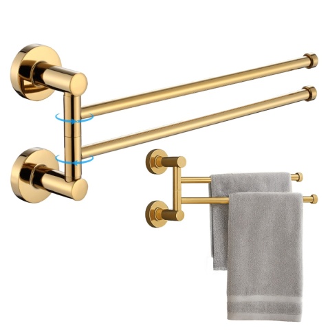 WIESZAK NA RĘCZNIKI ZŁOTY ŁAZIENKOWY OBROTOWY PODWÓJNY ELIOT-GL DO ŁAZIENKI