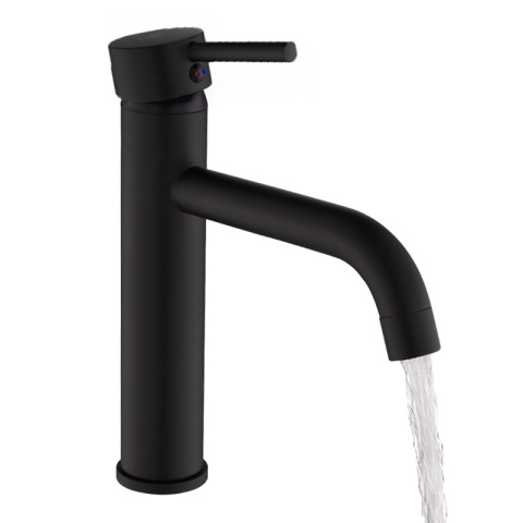 BATERIA UMYWALKOWA STOJĄCA WYSOKA NABLATOWA ŁAZIENKOWA KRAN CARO-BL CZARNA