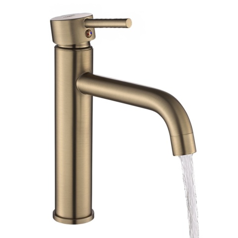 BATERIA UMYWALKOWA STOJĄCA WYSOKA NABLATOWA ŁAZIENKOWA ZŁOTY SZCZOTKOWANY CARO-GL-BR