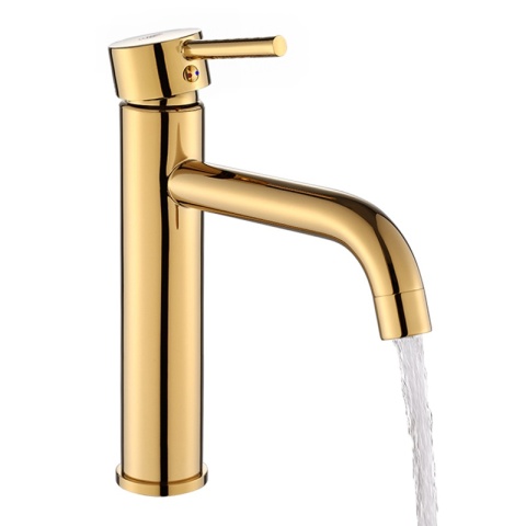 BATERIA UMYWALKOWA STOJĄCA WYSOKA NABLATOWA ŁAZIENKOWA KRAN CARO-GL ZŁOTA