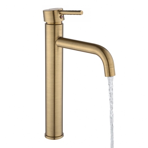 BATERIA UMYWALKOWA STOJĄCA WYSOKA NABLATOWA ŁAZIENKOWA ZŁOTY SZCZOTKOWANY CAROH-GL-BR