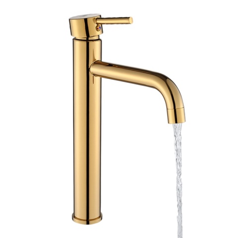 BATERIA UMYWALKOWA STOJĄCA WYSOKA NABLATOWA ŁAZIENKOWA KRAN CAROH-GL ZŁOTA