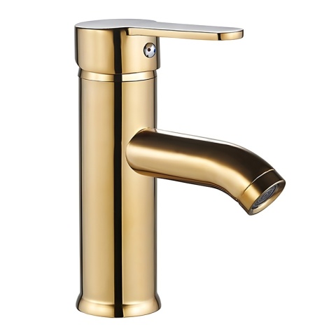 BATERIA UMYWALKOWA ŁAZIENKOWA NISKA NABLATOWA STOJĄCA KRAN CUBA-GL ZŁOTA