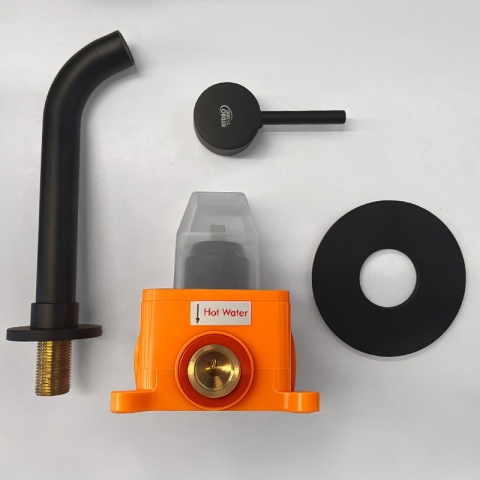 BATERIA UMYWALKOWA PODTYNKOWA ŚCIENNA F06K CZARNA