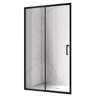 DRZWI PRYSZNICOWE DO WNĘKI PRZESUWNE KZ14D-BL-130 CZARNE 125-130 CM 6 MM