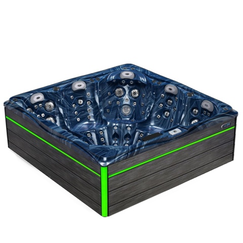 JACUZZI OGRODOWE WANNA SPA748 NIEBIESKA FALA OBUDOWA SZARA DESKA F22 230x230 CM