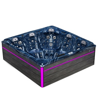 JACUZZI OGRODOWE WANNA SPA748 NIEBIESKA FALA OBUDOWA SZARA DESKA F22 230x230 CM