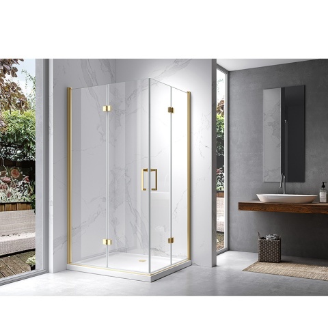 KABINA PRYSZNICOWA PROSTOKĄTNA ZES-KZ12A-GL-90X80 ZŁOTA 90x80 CM