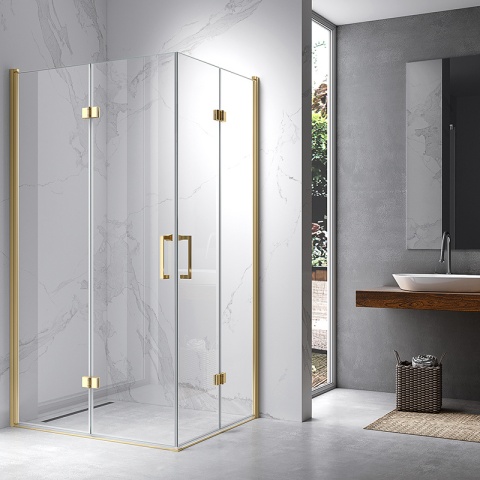 KABINA PRYSZNICOWA PROSTOKĄTNA ZES-KZ12B-GL-100X80 ZŁOTA 100x80 CM