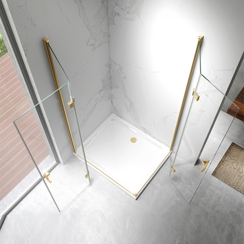 KABINA PRYSZNICOWA PROSTOKĄTNA ZES-KZ12D-GL-120X80 ZŁOTA 120x80 CM