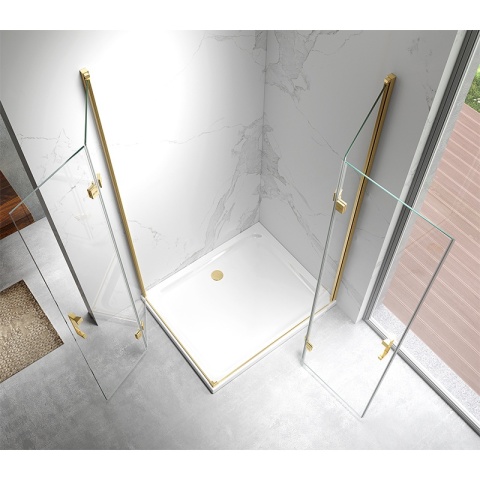 KABINA PRYSZNICOWA PROSTOKĄTNA ZES-KZ13B-GL-110X90 ZŁOTA 110x90 CM