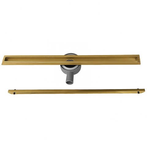 ODPŁYW LINIOWY 90 CM ZŁOTY OBROTOWY NISKI SYFON WYSOKA PRZEPUSTOWOŚĆ DL03