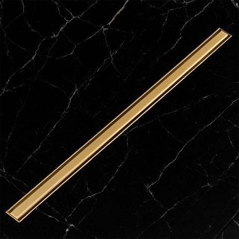 ODPŁYW LINIOWY 90 CM ZŁOTY OBROTOWY NISKI SYFON WYSOKA PRZEPUSTOWOŚĆ DL03