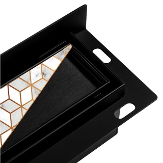 ODPŁYW LINIOWY ŚCIENNY 50 CM CZARNY NISKI SYFON WYSOKA PRZEPUSTOWOŚĆ DL04