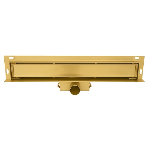 ODPŁYW LINIOWY ŚCIENNY 90 CM ZŁOTY NISKI SYFON WYSOKA PRZEPUSTOWOŚĆ DL04