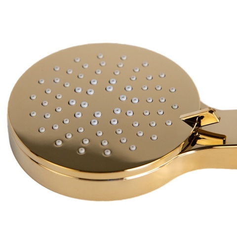 SŁUCHAWKA PRYSZNICOWA 3-FUNKCYJNA OKRĄGŁA ANTI-CALC SL04-GL ZŁOTA