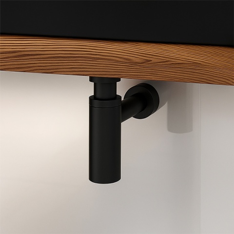 SYFON UMYWALKOWY ŁAZIENKOWY METALOWY MIKE-BL CZARNY