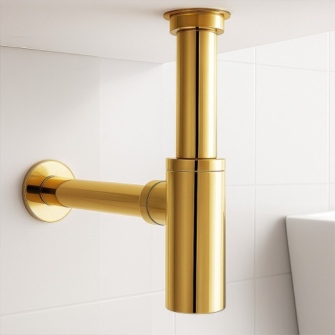 SYFON UMYWALKOWY ŁAZIENKOWY METALOWY MIKE-GL ZŁOTY