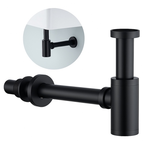 SYFON UMYWALKOWY ŁAZIENKOWY METALOWY NIK-BL CZARNY