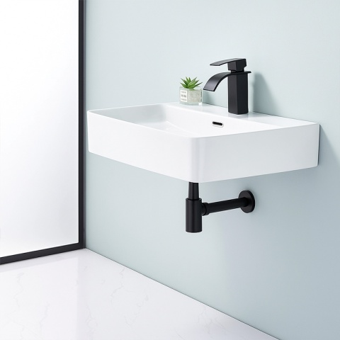 SYFON UMYWALKOWY ŁAZIENKOWY METALOWY NIK-BL CZARNY