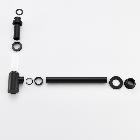 SYFON UMYWALKOWY ŁAZIENKOWY METALOWY NIK-BL CZARNY