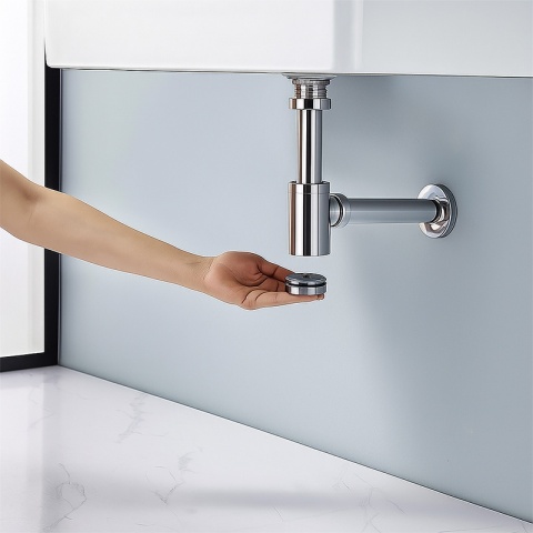 SYFON UMYWALKOWY ŁAZIENKOWY METALOWY NIK-CH CHROM