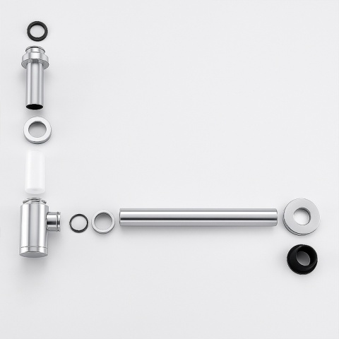 SYFON UMYWALKOWY ŁAZIENKOWY METALOWY NIK-CH CHROM