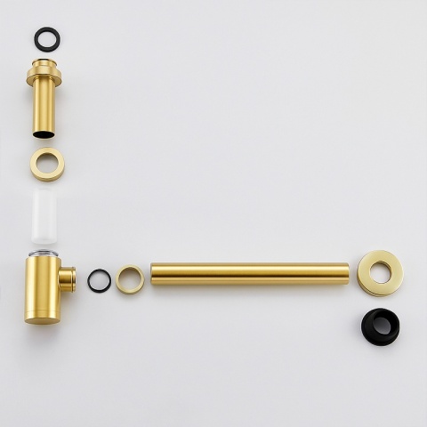 SYFON UMYWALKOWY ŁAZIENKOWY METALOWY NIK-GL ZŁOTY