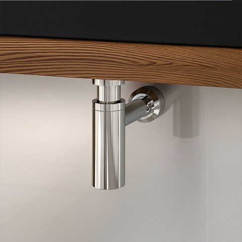 SYFON UMYWALKOWY METALOWY MIKE-CH + KOREK KLIK-KLAK Z PRZELEWEM ZESTAW CHROM