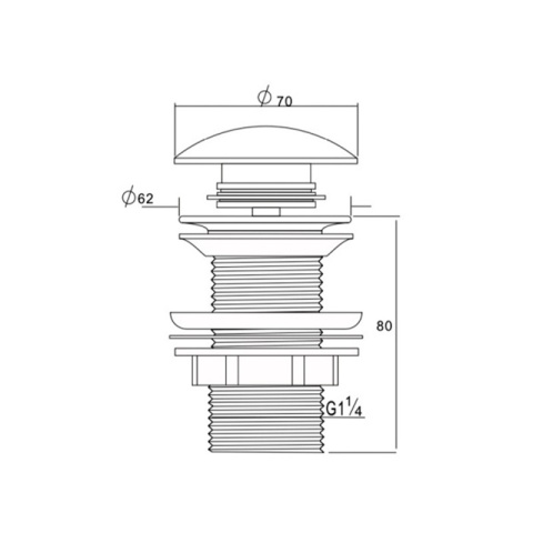 SYFON UMYWALKOWY METALOWY MIKE-GL + KOREK KLIK-KLAK ZŁOTY ZESTAW