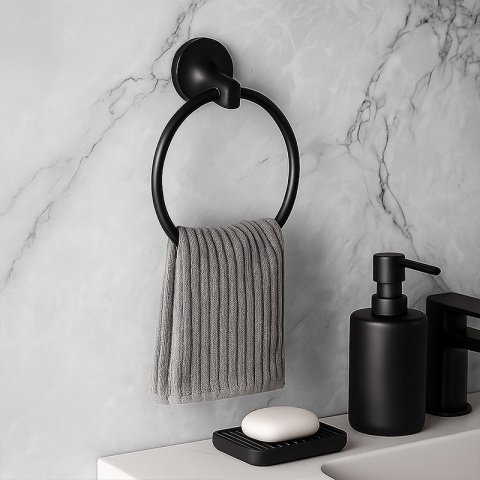 ZESTAW AKCESORIÓW ŁAZIENKOWYCH ŁAZIENKOWY 5W1 COLIN CZARNY