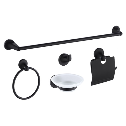 ZESTAW AKCESORIÓW ŁAZIENKOWYCH ŁAZIENKOWY 5W1 COLIN CZARNY