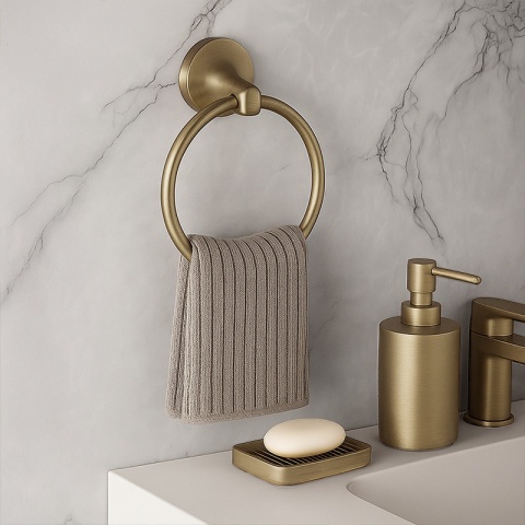 AKCESORIA ŁAZIENKOWE WIESZAK UCHWYT ŁAZIENKOWY 5W1 COLIN ZŁOTY SZCZOTKOWANY