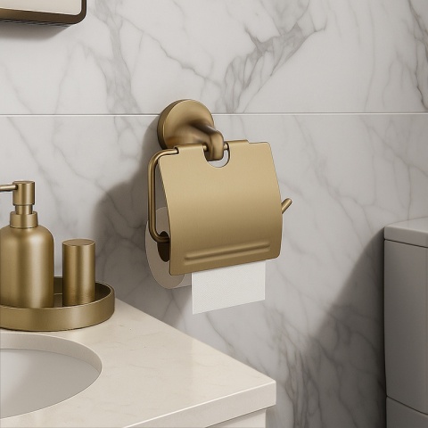 AKCESORIA ŁAZIENKOWE WIESZAK UCHWYT ŁAZIENKOWY 5W1 COLIN ZŁOTY SZCZOTKOWANY