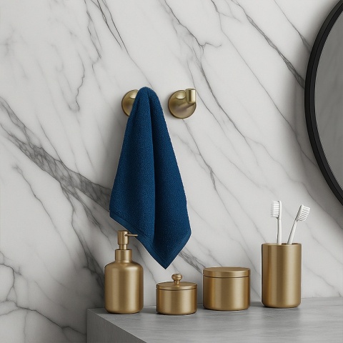 AKCESORIA ŁAZIENKOWE WIESZAK UCHWYT ŁAZIENKOWY 5W1 COLIN ZŁOTY SZCZOTKOWANY