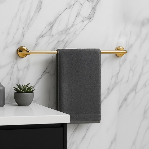 AKCESORIA ŁAZIENKOWE ZESTAW WIESZAK UCHWYT ŁAZIENKOWY RETRO 5W1 COLIN ZŁOTE