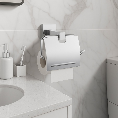 ZESTAW ŁAZIENKOWY AKCESORIA KOMPLET WIESZAK UCHWYT 6W1 DYLAN CHROM