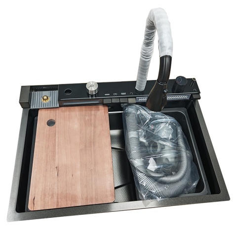 ZLEWOZMYWAK JEDNOKOMOROWY WIELOFUNKCYJNY ARGOS 75X46 GRAFITOWY ZLEW KUCHENNY STALOWY