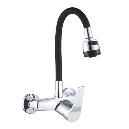 BATERIA KUCHENNA ŚCIENNA DOVER GIĘTKA CZARNA WYLEWKA PODSTAWA CHROM