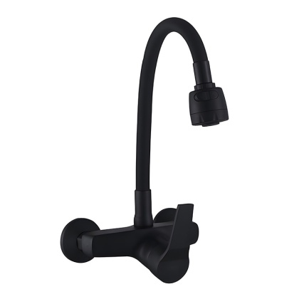 BATERIA KUCHENNA ŚCIENNA DOVER GIĘTKA CZARNA WYLEWKA PODSTAWA CZARNA