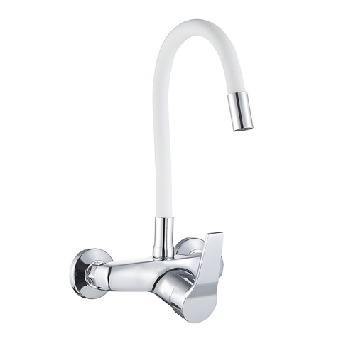 BATERIA KUCHENNA ŚCIENNA EBRO GIĘTKA BIAŁA WYLEWKA PODSTAWA CHROM