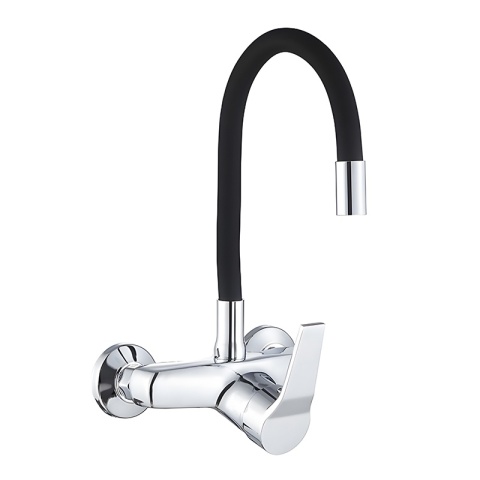 BATERIA KUCHENNA ŚCIENNA EBRO GIĘTKA CZARNA WYLEWKA PODSTAWA CHROM