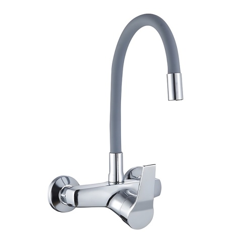 BATERIA KUCHENNA ŚCIENNA EBRO GIĘTKA SZARA WYLEWKA PODSTAWA CHROM