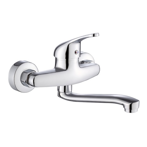 BATERIA KUCHENNA ŚCIENNA OBROTOWA DŁUGA WYLEWKA KRAN GERDA-CH CHROM