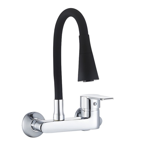 BATERIA KUCHENNA ŚCIENNA HARBOR GIĘTKA CZARNA WYLEWKA PODSTAWA CHROM