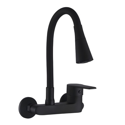 BATERIA KUCHENNA ŚCIENNA HARBOR GIĘTKA CZARNA WYLEWKA PODSTAWA CZARNA